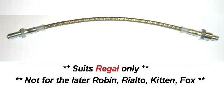 REAR BRAKE HOSE PIPE (*STAINLESS STEEL BRAIDED*) x1 (Reliant Regal) (**1953- 73 Only**)